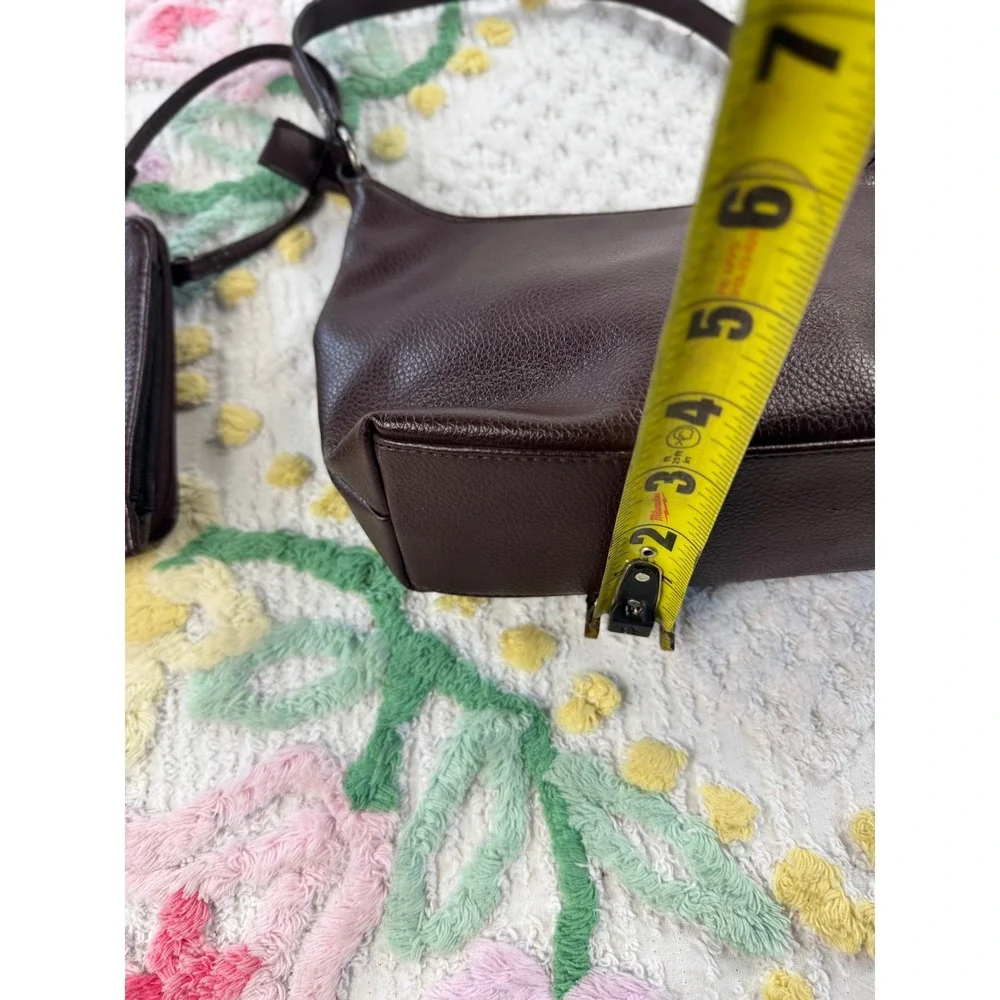 Sonoma Life Style Dark Brown Pebbled Faux Leather Shoulder Bag with Pouch